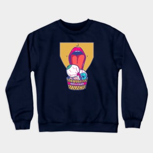 Eyes cream Licking ice cream Crewneck Sweatshirt